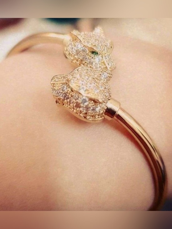 Jewelry - New Golden Dual Leopard Cuff Bangle Bracelet